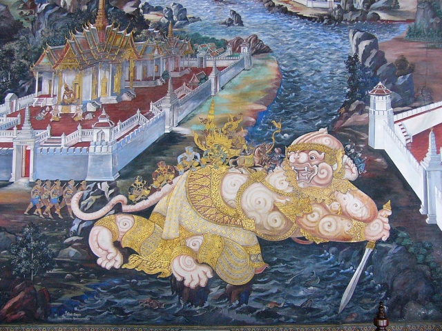 demon in Ramayana mural